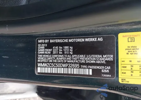 2013 Mini Countryman Cooper S из США, поврежденный, VIN WMWZC5C50DWP32695